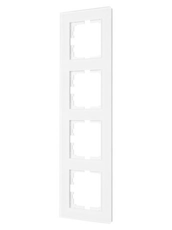 Рамка 4-местн. вертик. VESNA стекло бел. LEZARD 742-5480-154