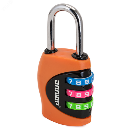 Замок кодовый для защиты от вскрытия сумок, чемоданов и другого багажа, АЛЛЮР ВС1К-27/4 (F5) оранжевый - 10159 ПТК