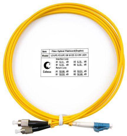 Шнур оптический FOP(d)-9-LC-FC-2м duplex LC-FC 9/125см 2м LSZH Cabeus 7333c FOP(d)-9-LC-FC-2m