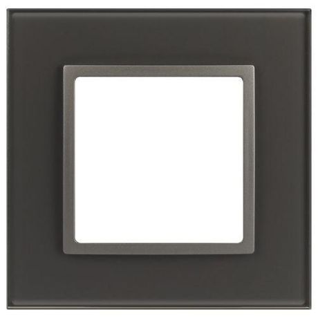 Рамка для розеток и выключателей Elegance 14-5101-16 на 1 пост, стекло, титан | Б0065833 ЭРА