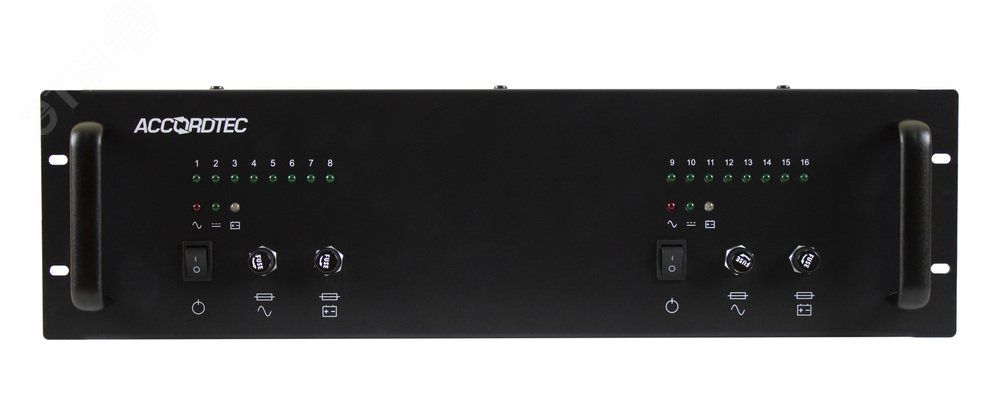 Источник питания резервный для установки в стойку 19 - ББП-80х2 v.16 RACK 3U AccordTec AT-02716