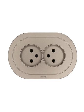 Розетка 2-м СП OSEN без заземл. ПБТ круглая механизм титан LEZARD 744-3700-128B