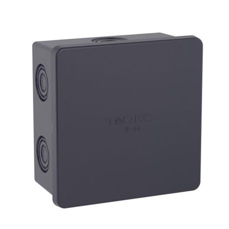 Коробка ответвит. с 6 кабельными вводами д.20мм, IP44, 80х80х40мм, черная | 53700B DKC ДКС