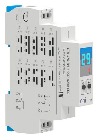 Реле времени многофункц. TM 1 конт. 230В AC ONI арт. CTR-470-TM-1-99D-A230-CD0