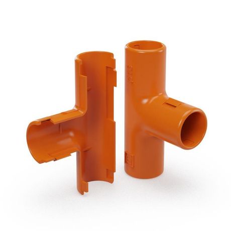 Тройник разборный оранжевый d16 мм (5шт/500 шт уп/кор) | PR13.02484 Промрукав Строитель
