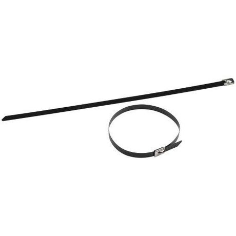 Стяжка кабельная (хомут) стальная AISI 304 с полимерным покрытием NO-225-261 7.9 х 400 мм 10 шт - Б0066324 ЭРА