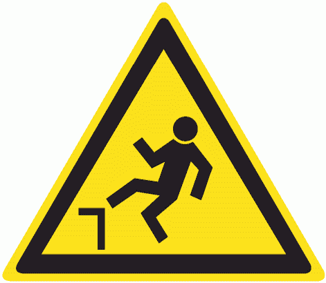 Знак W 15 "Осторожно. Возможность падения с высоты" 200х200х200 мм, пластик ГОСТ Р 12.4.026-2001 | pn-w-15 EKF