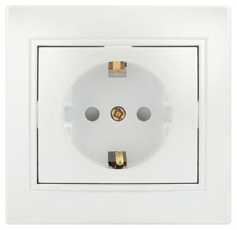 Розетка однофазная скрытого монтажа, в рамку с заземлением со шторками перламутр 16А 250В IP20 1-206-06 Intro Plano - Б0053929 ЭРА