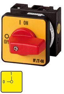 Выключатель , красная ручка 8P Ie = 12A Пол. 0-1 90 ° переднее крепление, T0-4-8344/E-RT - 014001 EATON