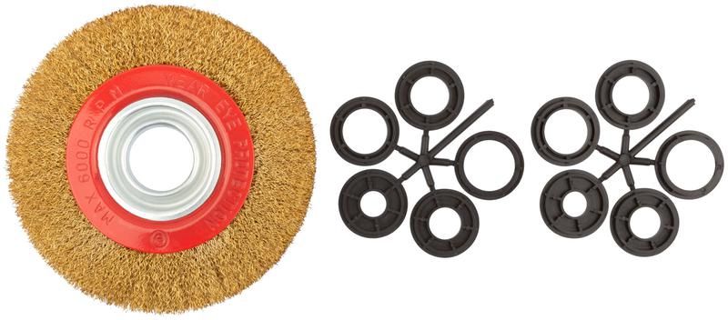 Кордщетка-колесо, стальная латунированная волнистая проволока 150 мм - 39015 РОС