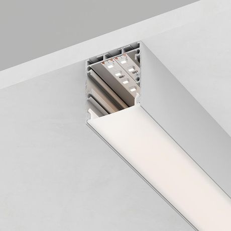 Профиль алюминиевый для светодиодной ленты накладной "Линии света" с крепежами, серебро, CAB256 | 10367 Feron