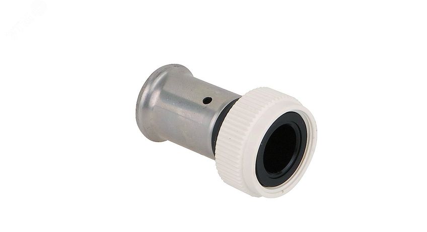 Пресс-фитинг с накидной гайкой, плоское уплотнение, ПВДФ пресс (белый), 20x3/4 - 26PKW-2005 Henco