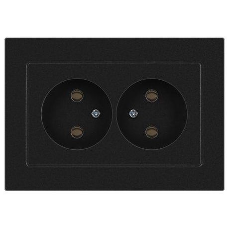 Розетка однофазная скрытого монтажа, в рамку без шторок антрацит 16А 250В IP20 винтовые зажимы 6-204-05 Intro Accent - Б0063465 ЭРА