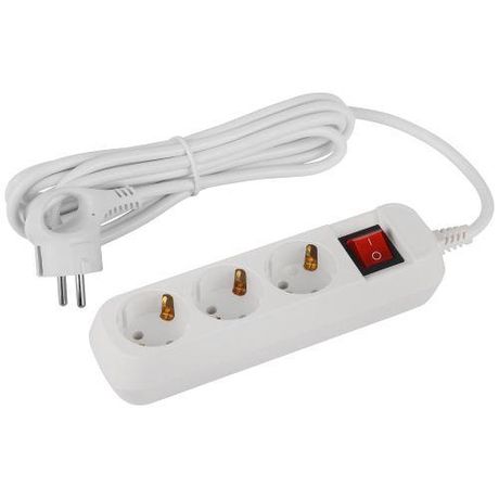 Удлинитель электрический ЭРА UDL-16-330-ES Greenline 3 розетки с заземлением выключателем 3м ПВС 3x1мм2 | Б0065056