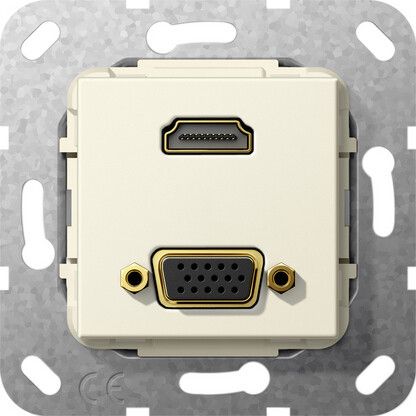 Мех-м с накладкой HDMI с/у пластик кремово-белый IP20 Gira System 55 | 567601