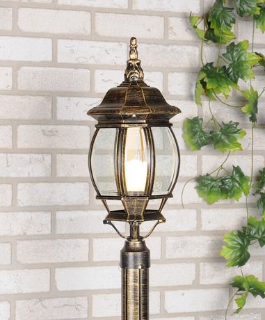 Плафон (светильник венчающий) 1043 черное золото 100W IP33 для столба | a023668 Elektrostandard