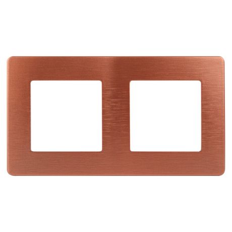 Рамка для розеток и выключателей серия 12 12-5102-14 на 2 поста, сатин, медь | Б0052517 ЭРА