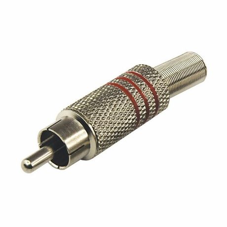 Разъем штекер RCA металл под винт черный/красный | 14-0410 REXANT MEET