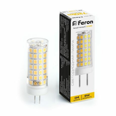 Лампа светодиодная LED 9вт 230в G4 теплый капсульная - LB-434 FERON 38143