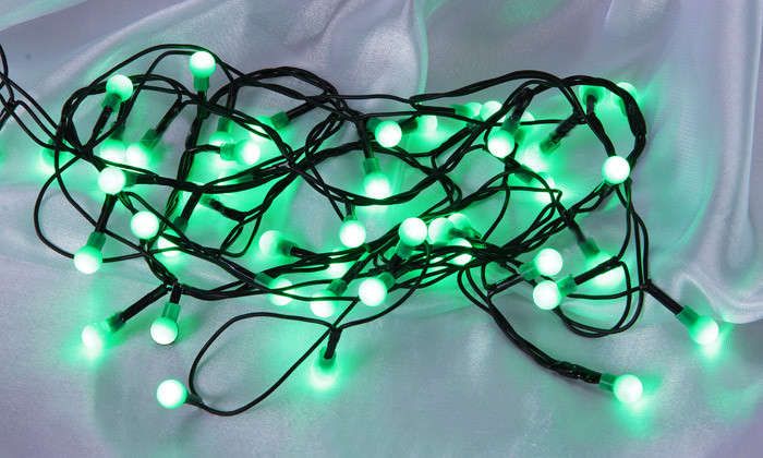 Гирлянда "Цветные шарики" LDBL048G-10-C 48 светодиод. контроллер 2.4м зел. SHLights 4610003324971