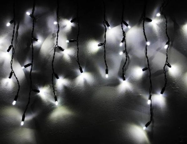 Гирлянда "Бахрома" RB-OIC100LSE-W-T-I4-F 100 бел. светодиодов 2х0.5м 20 нитей 24/56/32/48см соединяемая до 10шт уличная мерцающая SHLights 4690601050014