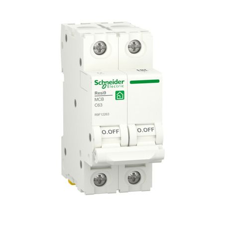 Выключатель автоматический двухполюсной С 63А 2P 6000A RESI9 | R9F12263 Schneider Electric APC