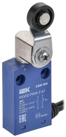 Выключатель концевой C6N-104 рычаг с пластиковым роликом IP67 IEK - KKV12-P104-2-67