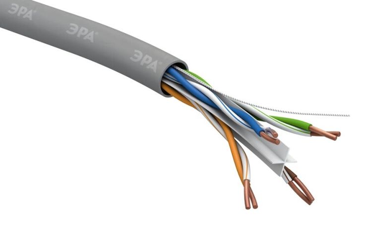 Кабель витая пара U-4-PVC-6 U/UTP 4x2x23 AWG Cat 6 CU PVC 305 метров | Б0053023 ЭРА