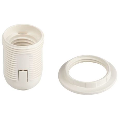 Патрон E27 с кольцом, пластик, белый Made In China арт. Б0069199