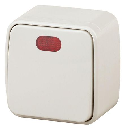 Выключатель 1-кл. ОП Polo 10А IP20 3-102-02 250В с подсветкой сл. кость Intro Б0036117 ЭРА