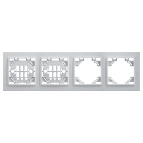 Рамка четырехместная горизонтальная, серия Эрна, белая, - PFR00-9004-01 FERON 39057