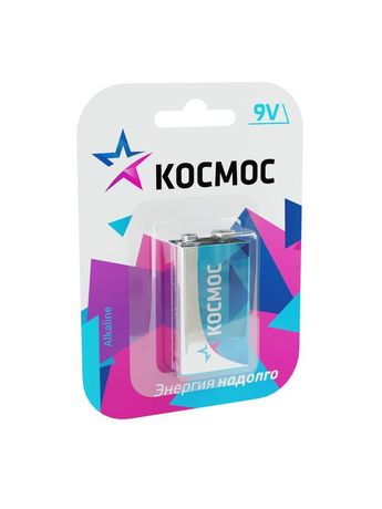 Батарейка 6LR61 (крона) 9V Alkaline 1BL - KOC6LR61MAX1BL Космос