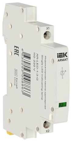 Лампа индикаторная одинарная LED 110-220В DC зел. ARMAT IEK AR-LED-1-3-G