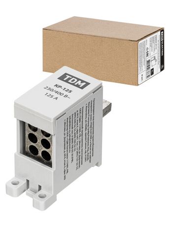 Клемма распределительная на DIN-рейку КР-125 1П 125А (6х16мм²) | SQ0823-0117 TDM