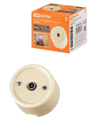 Розетка TV проходная сл. кость «Болонь» | SQ1820-0354 TDM