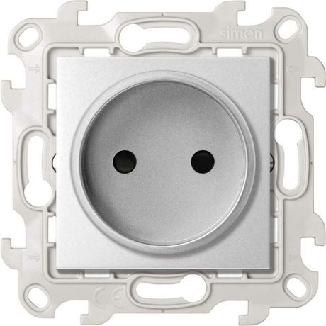 Розетка без заземления со шторками 2Р 16A 250В цвета алюминий S24 Harmonie | 2450441-033 Simon