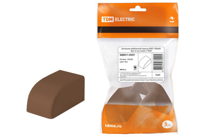Заглушка кабельной трассы КМЗ 100x60 бук (2 шт./комп.) | SQ0411-0337 TDM