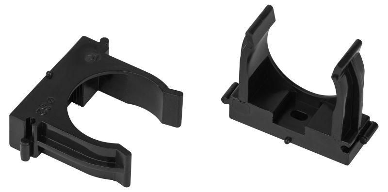 Держатель для труб (клипса) d32мм прямого монтажа CLIP-32-B-MP черн. (уп.50шт) Эра Б0062032