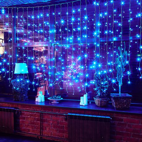 Гирлянда занавес светодиод. ULD-C3020-264/TTK BLUE IP44 с эффектом мерцания 3х2м 264 светодиода син. свет провод прозр. Uniel UL-00010919
