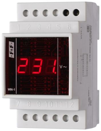 Указатель напряжения WN-1 (1ф 100-300В цифр. индик. 35мм 230В IP20 монтаж на DIN-рейке) F&F EA04.007.006 Евроавтоматика