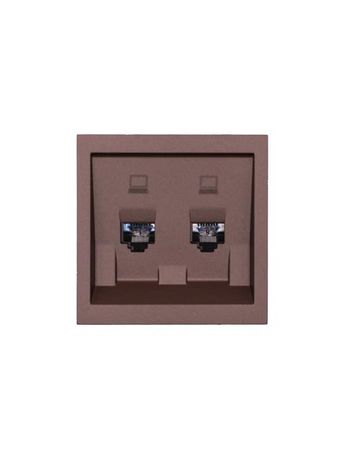 Розетка 2-мест. компьютерная СП ZIMA IP20 шоколад LEZARD 704-7388-141