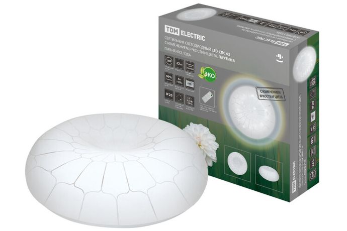 Светильник светодиодный LED СПС 03 22Вт с изменением яркости и цвета 2700К-6500К D35см, Паутина | SQ0329-0173 TDM ELECTRIC