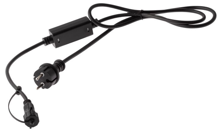 Шнур питания для подключения гирлянд, ERAPS-K450 , IP65, 1,5 м, черный, каучук, 2А, 450Вт, 220В | Б0051880 ЭРА