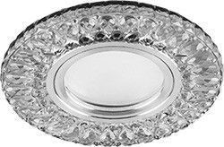 Светильник точечный встраиваемый под лампу, с LED подсветкой CD906 15LED*2835 SMD 4000K, MR16 50W G5.3, белый, хром | 28849 FERON хр/белый