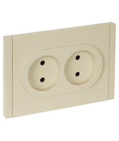Розетка 2-м СП FORTE&PIANO FP425 10А без заземл. защ. шторки безвинт. крепл. ваниль IEK FP-R23-10-1-K10