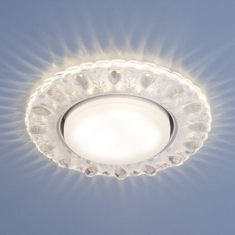 Светильник точечный встраиваемый 3026 GX53 CL прозрачный с подсветкой | a041528 Elektrostandard