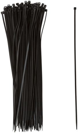 Хомуты нейлоновые для проводов, черные 100 шт., 3,6х300 мм - 60351 РОС