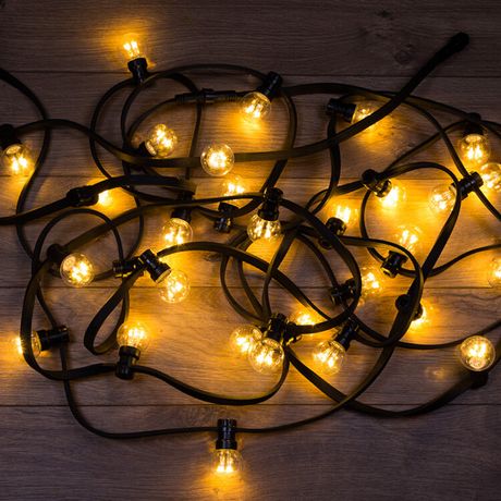 Гирлянда светодиодная "LED Galaxy Bulb String" 10м 6х30LED тепл. бел. 25Вт IP65 соединяемая провод каучук черн. Neon-Night 331-326
