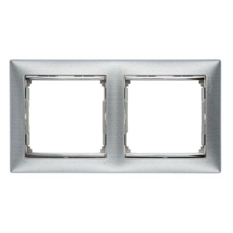 Рамка 2-м Valena горизонт. алюм. матовый Leg 770332 Legrand