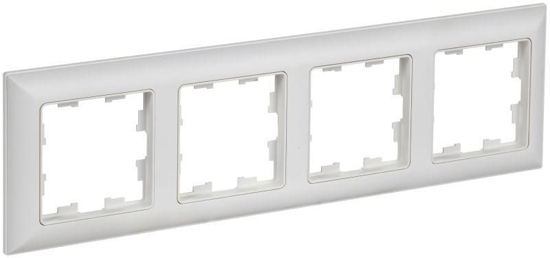 Рамка 4-м BRITE РУ-4-БрАБ арктич. бел./бел. IEK BR-M42-12-K91